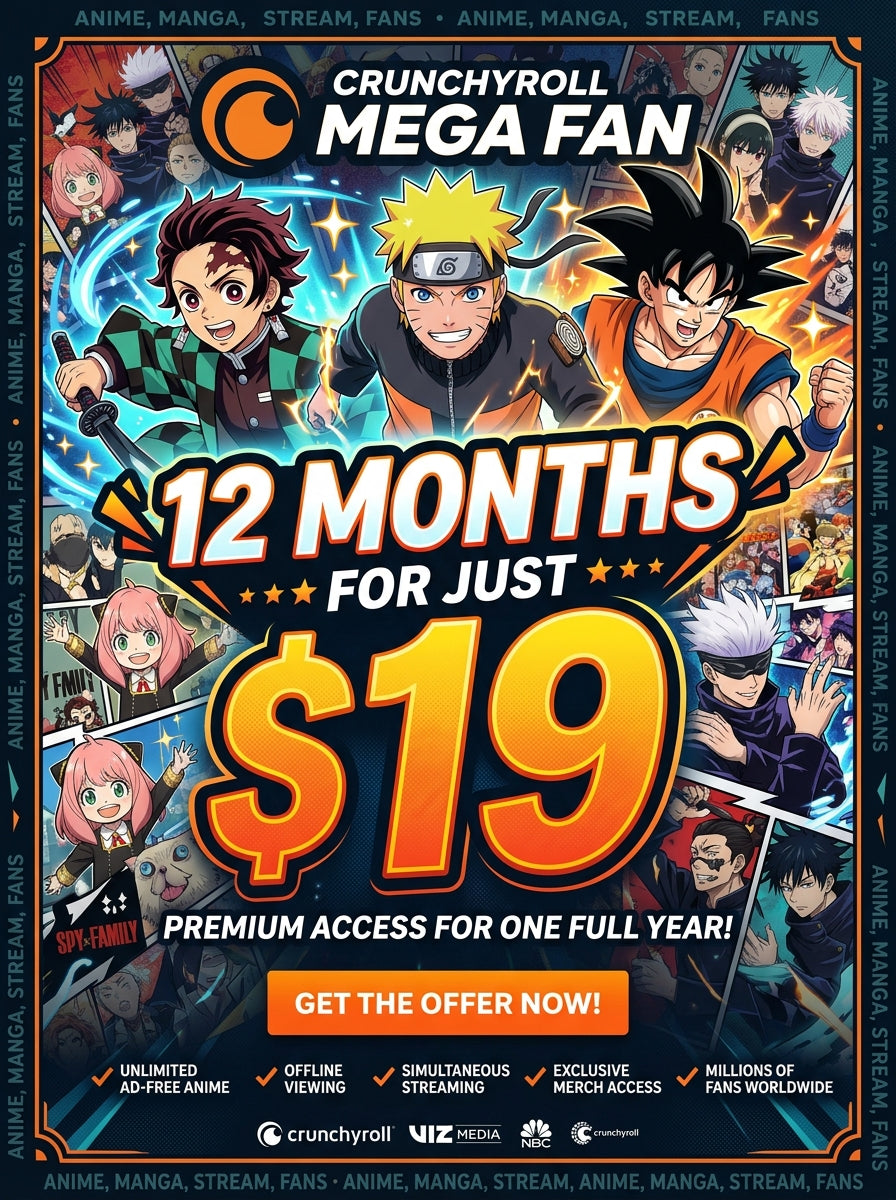 Crunchyroll Mega fun Access – 12 Months Setup & Activation Service